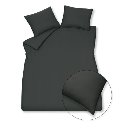 Afbeelding van Vandyck DBO Washed Cotton Offblack 140x200/220 Zwart
