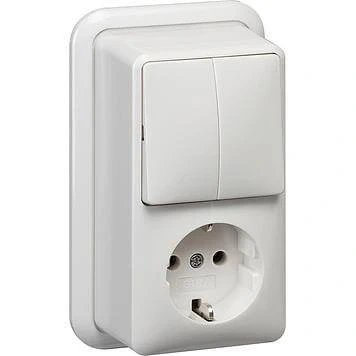 Afbeelding van Gira Opbouw wandcontactdoos randaarde 16A 250V zuiver wit en