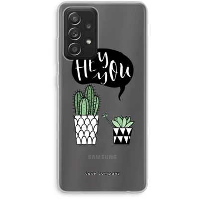 Afbeelding van Case Company® hoesje geschikt voor Samsung Galaxy A52s 5G Hey you cactus Soft Cover Telefoonhoesje Bescherming aan alle Kanten en Schermrand
