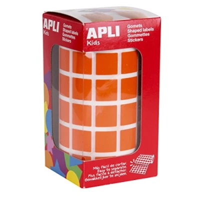 Afbeelding van APLI Kids 12479 gum, vierkant, 15 x mm, oranje