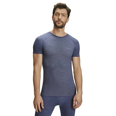 Afbeelding van FALKE heren T shirt Wool Tech Light thermoshirt blauw (capitain) Maat: XXL