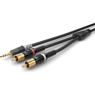 Afbeelding van Sommer Cable HBP 3SC2 0300 Audio Aansluitkabel [1x Jackplug male 3,5 mm 2x Cinch stekker] 3.00 m Zwart