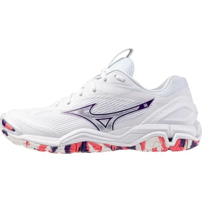 Afbeelding van Mizuno WAVE STEALTH 6 Handbalschoenen Wit/VioletIndigo/CamelliaRos Dames Maat 38