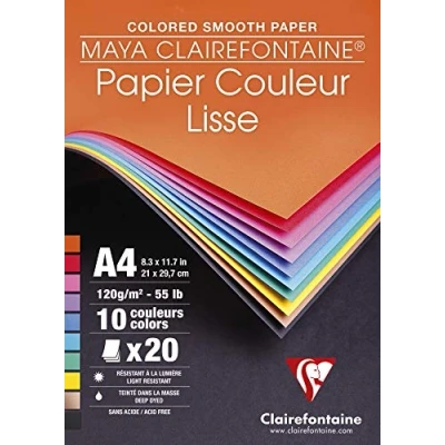 Afbeelding van Clairefontaine Papier 10 kleuren A4 20 vel 120 grams