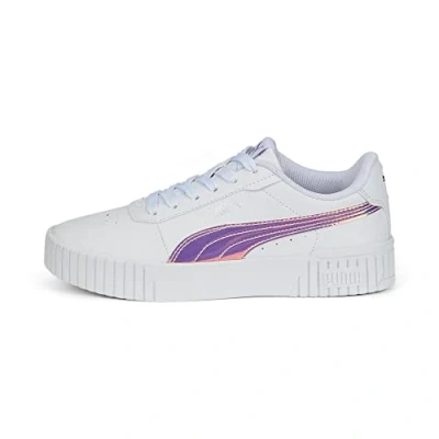 Afbeelding van Puma Carina HOLO Sneakers laag voor kinderen, Maat: 37, White/silver Kunststof