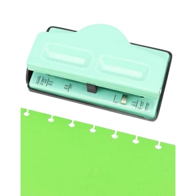 Afbeelding van QWORK® Perforator voor navulbare schriften, geschikt A4, A5, A6 papier, perforatiecapaciteit 5 papieren