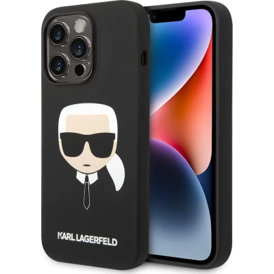 Afbeelding van Karl Lagerfeld iPhone 14 Pro Hardcase Backcover Karl&#039;s Head Magsafe Compatible Zwart