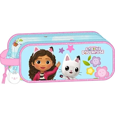 Afbeelding van Pennenetui met 2 vakken Gabby&#039;s Dollhouse Blauw 21 x 8 6 cm