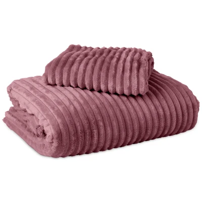 Afbeelding van Dekbedovertrek Teddy Rib 1 persoons (140 x 220 ) Roze Koopjedeal.nl Altijd de beste deal