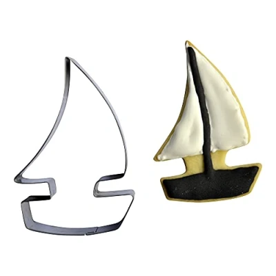 Afbeelding van BekkiB Koekjesvorm &quot;Zeilboot&quot; ca. 9 cm, van roestvrij staal, vaatwasserbestendig 88077