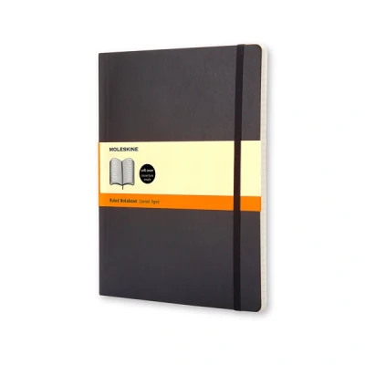 Image de Carnet ligné Très grand format Couverture souple noire