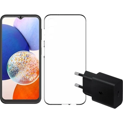 Afbeelding van Samsung case+screenprotector+lader A14