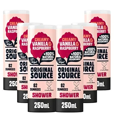 Afbeelding van Original Source Shower Gel Vanilla Milk and Raspberry 250 ml, 6 Stuk