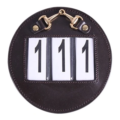 Afbeelding van QHP Nummerhouder Ricki maat One size brown/gold