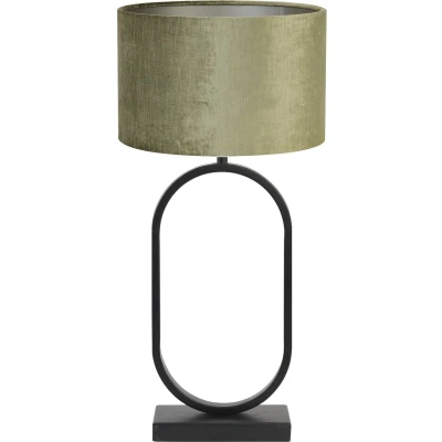 Afbeelding van Light &amp; Living Tafellamp Jamiri/Gemstone Zwart/Olive Ø30x67cm
