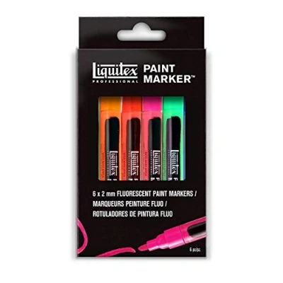 Image de Paint Markers pointe fine set de 6 couleurs fluos