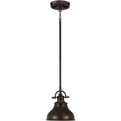 Afbeelding van Quoizel LED Pendelarmatuur Emery 1X E27 Max 60W Dimbaar Palladian Bronze