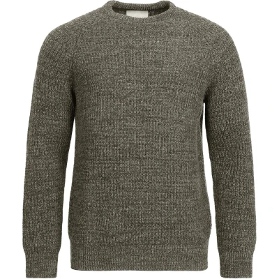 Afbeelding van Barbour trui heren ronde hals lamswol groen effen