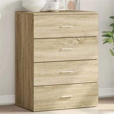 Afbeelding van Dressoir 60x39x80 cm bewerkt hout sonoma eikenkleurig