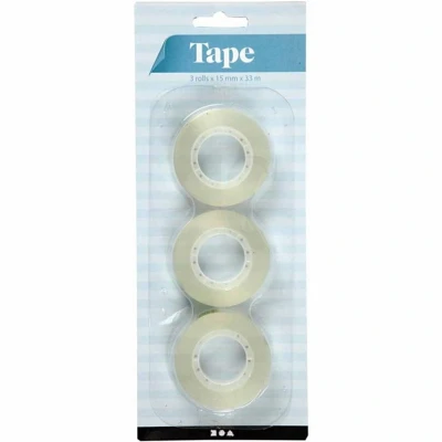 Afbeelding van Creotime Plakband 33 M X 15 Mm Transparant 3 Stuks
