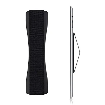 Afbeelding van kwmobile tablet vinger houder Elastische griphouder Universeel Met zelfklevende band In zwart