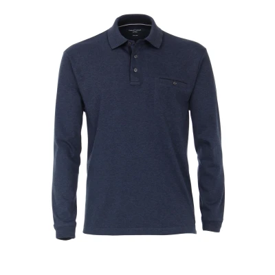 Afbeelding van Casa Moda polo LS Donkerblauw Maat 4XL Heren Longsleeve
