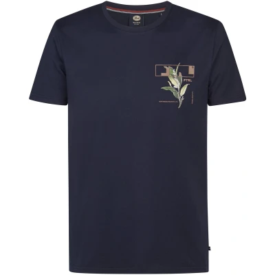 Afbeelding van Petrol Industries BACK Print Tshirt print, Heren, Maat: XXL, Royal navy