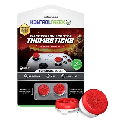 Image de KontrolFreek FPS Freek Inferno pour manette Xbox One et Series X, joysticks performants, 1 haute taille, taille moyenne, rouge/blanc