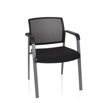 Afbeelding van Vergaderstoel Met Armleuning Stof/Netstof Zwart Meet