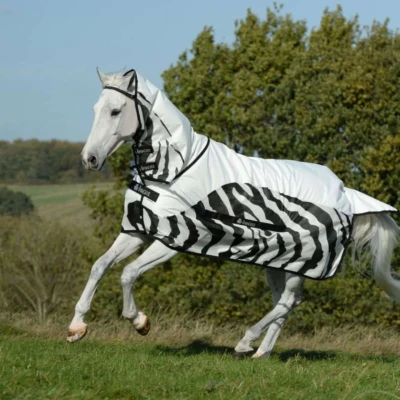 Afbeelding van Bucas Buzz Off Rain &amp; Neck Zebra 115/152