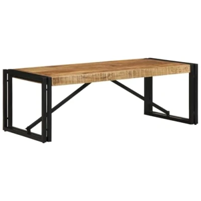 Afbeelding van vidaXL Salontafel 100x50x35 cm massief ruw mangohout