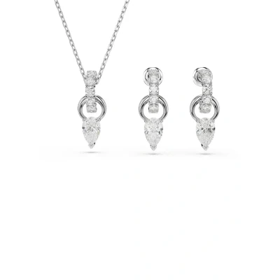 Afbeelding van Swarovski dames Mesmera set van ketting en oorringen met zirkonia in de kleur Zilver