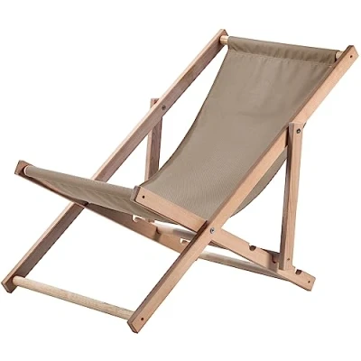 Afbeelding van KADAX Ligstoel, inklapbaar, beukenhout, belastbaar tot 120 kg, voor het strand, cappuccino