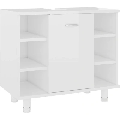 Afbeelding van Badkamerkast 60x32x53,5 cm spaanplaat hoogglans wit