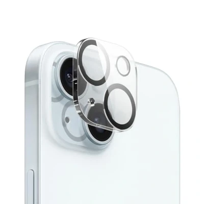 Afbeelding van elago [2 stuks] Lensbescherming van gehard glas + camera compatibel met iPhone 15 en Plus hardheid oppervlak 9H, anti vingerafdruk, krasbestendig, kristalheldere helderheid