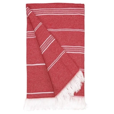 Afbeelding van The One Towelling Hamamdoek 100 x 180 cm Recyclede handdoek Hoge vochtopname 60% Katoen &amp; 40% Polyester Rood