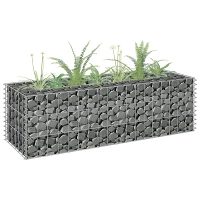 Afbeelding van Gabion plantenbak verhoogd 90x30x30 cm gegalvaniseerd staal