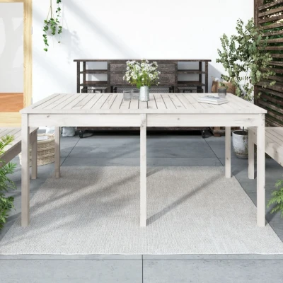 Afbeelding van Tuintafel 159,5x82,5x76 cm massief grenenhout wit