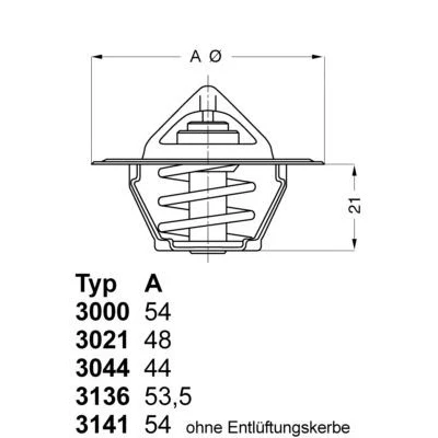 Afbeelding van WAHLER 3021.92D50 Thermostaat, koelvloeistof 92 Met pakking