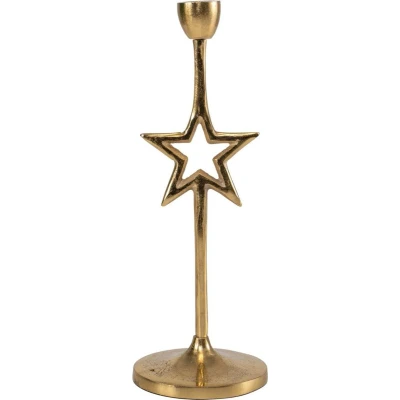 Afbeelding van Kandelaar ster metaal goud ø10x28cm