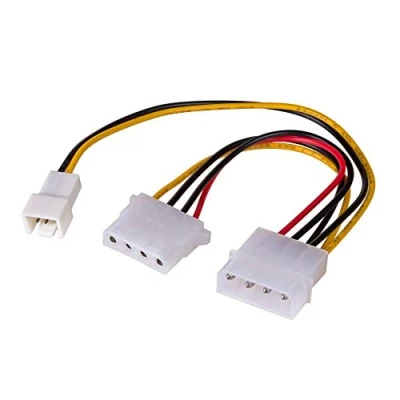 Image de Akyga Adaptateur secteur alimentation interne 4 plots (F) pour plots, unité d&#039;alimentation 3 broches 12V (M) 15 cm