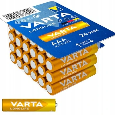 Afbeelding van Varta Batterij Alkaline, Micro, AAA, LR03, 1.5V Longlife, Doos (24 pack)