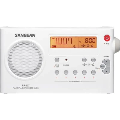 Afbeelding van Sangean PR D7 Transistorradio VHF (FM), Middengolf Wit