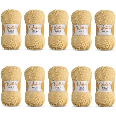 Afbeelding van Wollidu Mila haak en breigaren, 500 g, 100% polyacryl, zand