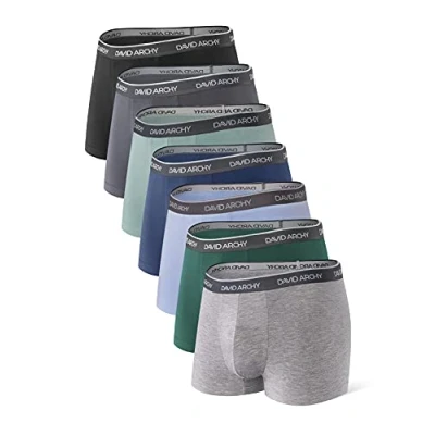 Afbeelding van DAVID ARCHY Boxershorts voor heren van bamboe met 3D zak, ultrazacht en ademend, Veelkleurig 7 stuks zonder vliegen 6,3 cm