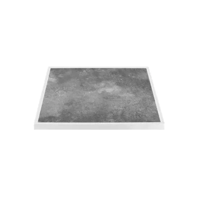 Afbeelding van Bolero Tafelblad van Gehard Glas voor Buiten Donker Steeneffect Witte Rand 700 Mm FU517
