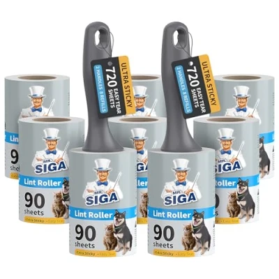 Afbeelding van MR.SIGA Dierenharen, extra plakkerig, zelfklevende kledingrol, borstel voor haar, in totaal 720 vellen, gemakkelijk te scheuren