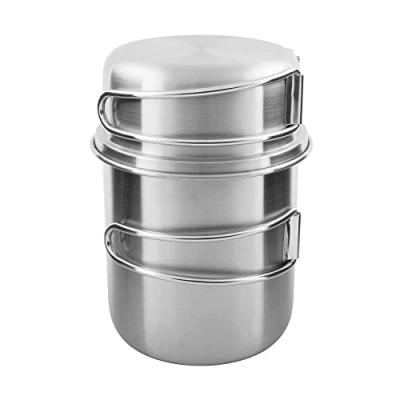 Afbeelding van Tatonka Handle Mok 600 ml Roestvrijstalen bekerset bestaande uit beker en deksel met inklapbare handgrepen volumeverdeling Compatibel Nalgene brede hals 1 liter