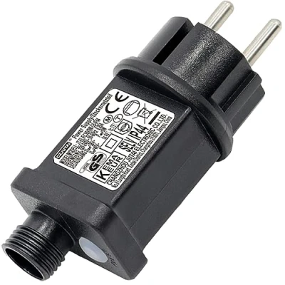 Afbeelding van yowin Knipperlicht voor slinger, 31 V, 6 W, transformator, 8 modi met timerfunctie, waterdicht, IP44, led aansluiting kerstverlichting, lichtboom, lichtgordijn