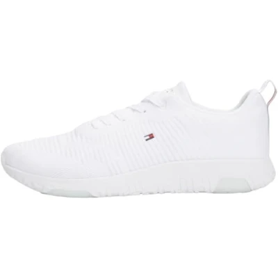 Image de Tommy Hilfiger Homme Baskets de course Corporate Knit Rib Runner Fm0fm02838, Blanc White, 44 EU